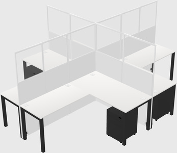 Shared l-shaped cubicles