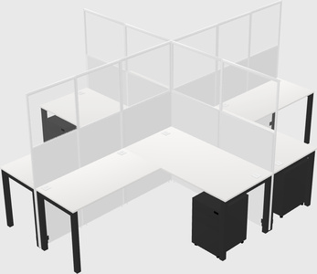 Shared l-shaped cubicles