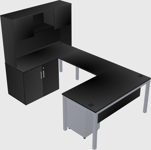 Bureau + armoire en u