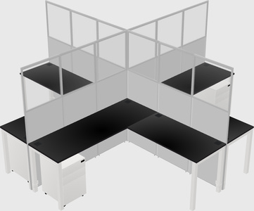 Shared l-shaped cubicles