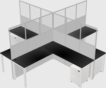Shared l-shaped cubicles
