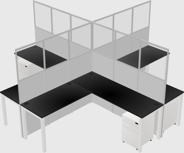 Shared l-shaped cubicles
