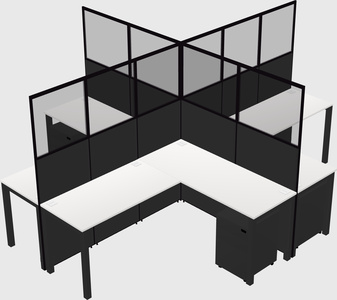 Shared l-shaped cubicles