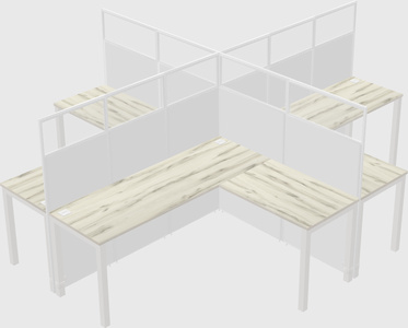 Shared l-shaped cubicles