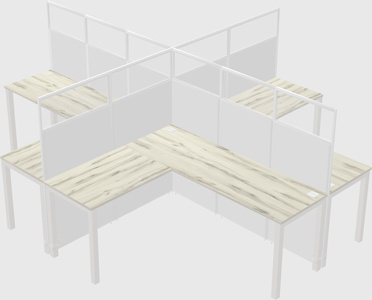 Shared l-shaped cubicles