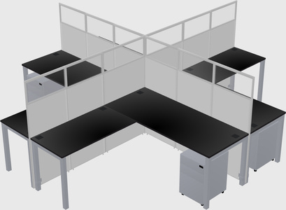 Shared l-shaped cubicles