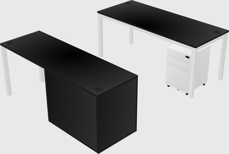 Parallel desk + cabinet