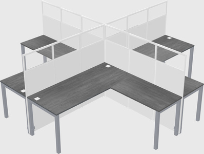 Shared l-shaped cubicles