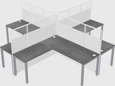 Shared l-shaped cubicles