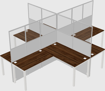 Shared l-shaped cubicles