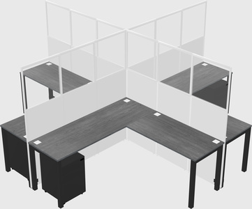 Shared l-shaped cubicles