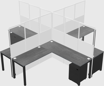 Shared l-shaped cubicles