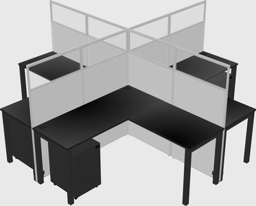 Shared l-shaped cubicles