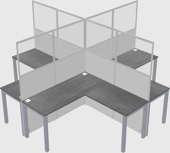 Shared l-shaped cubicles