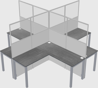 Shared l-shaped cubicles
