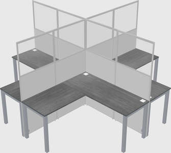 Shared l-shaped cubicles