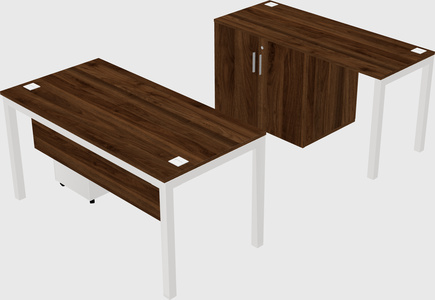 Parallel desk + cabinet