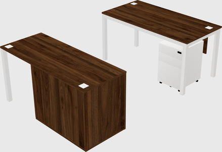 Parallel desk + cabinet