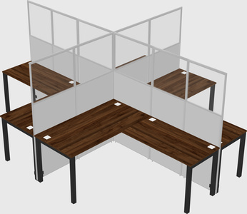 Shared l-shaped cubicles