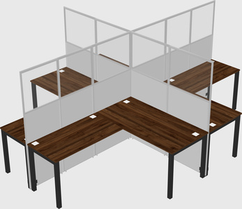 Shared l-shaped cubicles