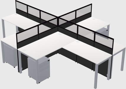 Shared l-shaped cubicles