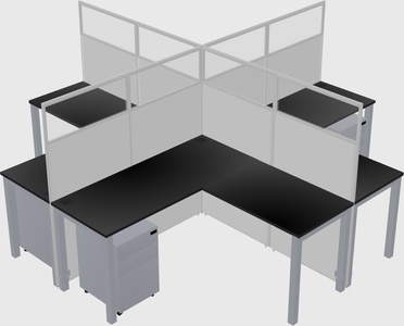 Shared l-shaped cubicles