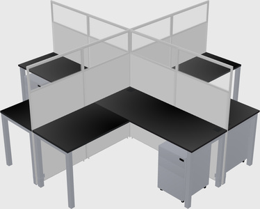 Shared l-shaped cubicles