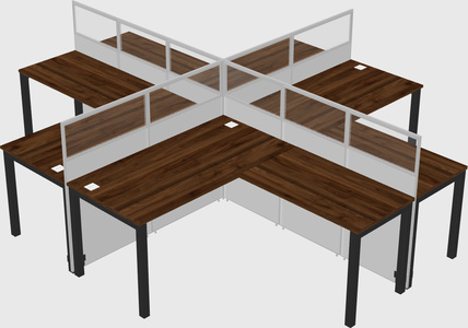 Shared l-shaped cubicles