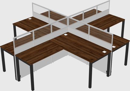 Shared l-shaped cubicles