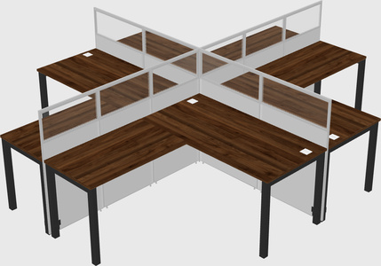 Shared l-shaped cubicles