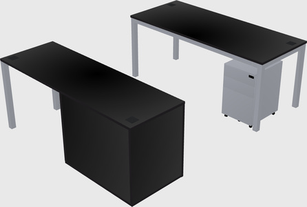 Parallel desk + cabinet