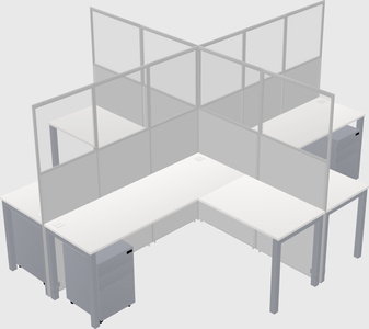 Shared l-shaped cubicles