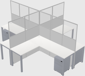 Shared l-shaped cubicles