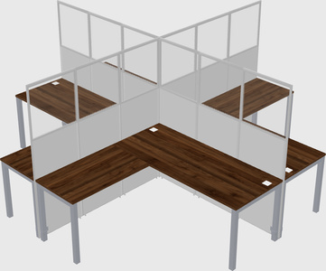 Shared l-shaped cubicles