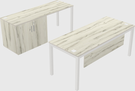 Parallel desk + cabinet