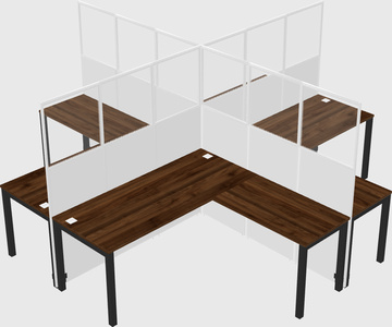 Shared l-shaped cubicles