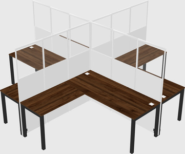 Shared l-shaped cubicles