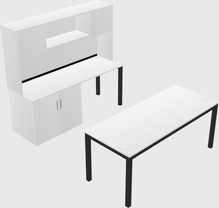 Parallel desk + cabinet