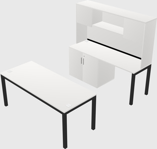 Parallel desk + cabinet