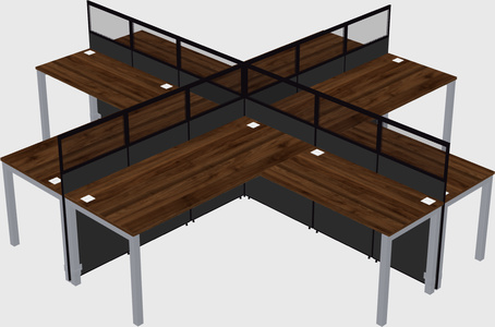 Shared l-shaped cubicles