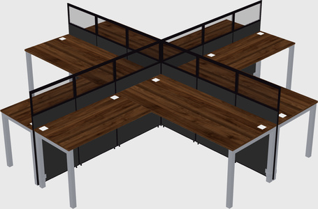 Shared l-shaped cubicles