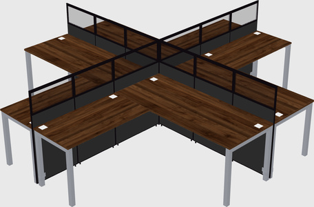 Shared l-shaped cubicles