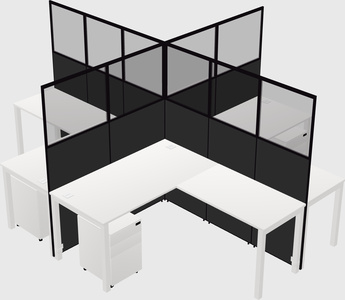 Shared l-shaped cubicles