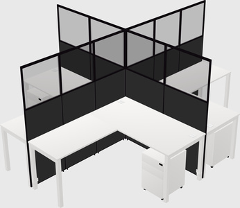 Shared l-shaped cubicles