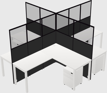 Shared l-shaped cubicles