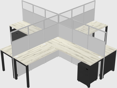 Shared l-shaped cubicles