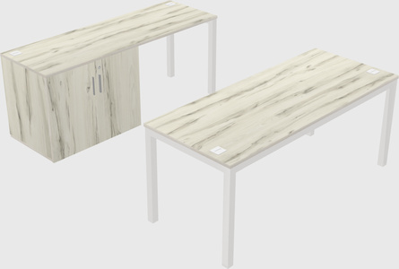 Parallel desk + cabinet