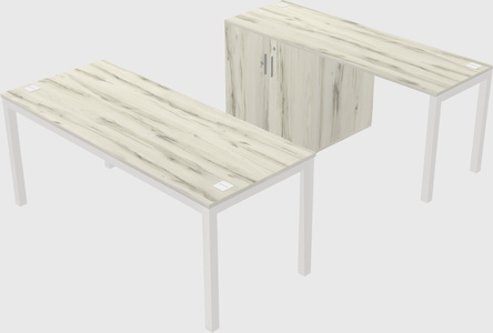 Parallel desk + cabinet
