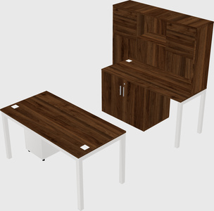 Parallel desk + cabinet