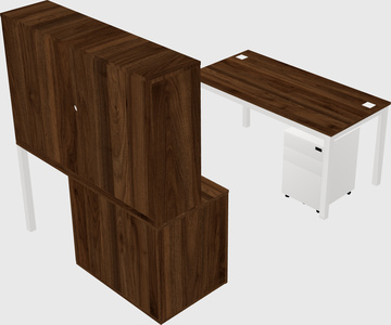 Parallel desk + cabinet